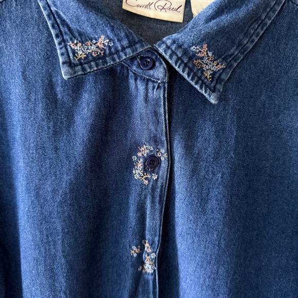 Carroll Reed Embroidered Denim Button-Up Shirt - Picture 3 of 11